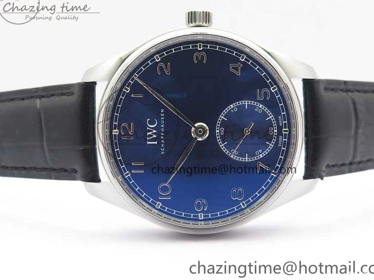 MIROTIME 0426 TimelessDesign Portuguese IW358304 ZF 1:1 Best Edition SS Blue Dial on Leather Strap A 7078